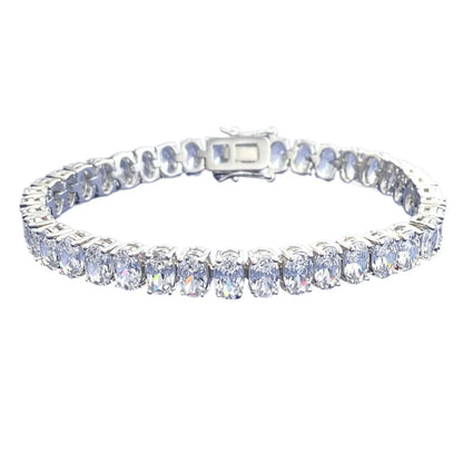 0.5Carat Oval Cut Full Moissanite Tennis Bracelets For Women 100% 925 Sterling Silver D VVS1 Diamond Bangle With  Certificate