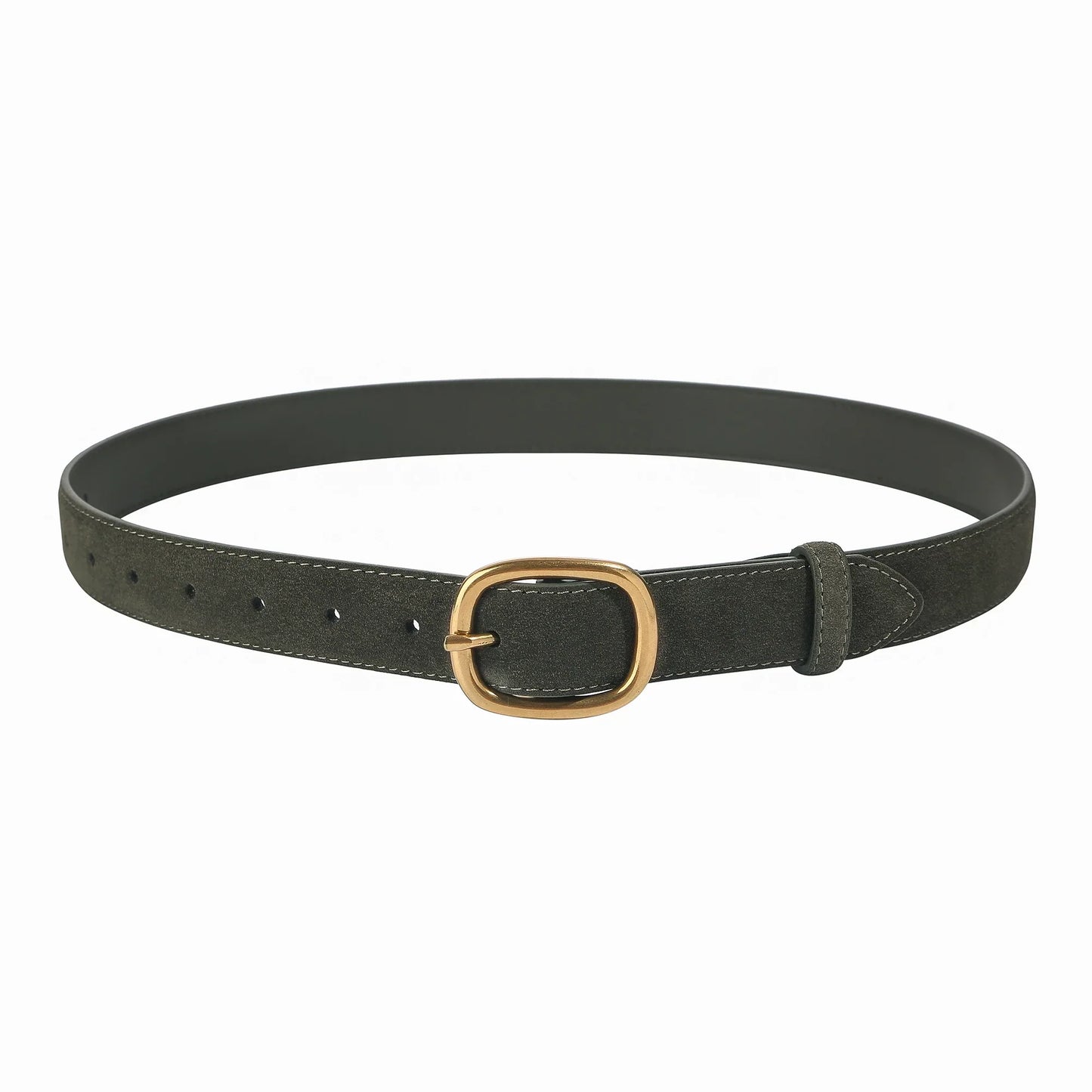 Fashion Suede Cowhide Women‘s Belts Genuine Leather 2.8cm Wide Belt Metal Buckle Women Belt Matched Dress Jeans Skinny Girdle