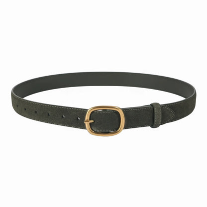 Fashion Suede Cowhide Women‘s Belts Genuine Leather 2.8cm Wide Belt Metal Buckle Women Belt Matched Dress Jeans Skinny Girdle