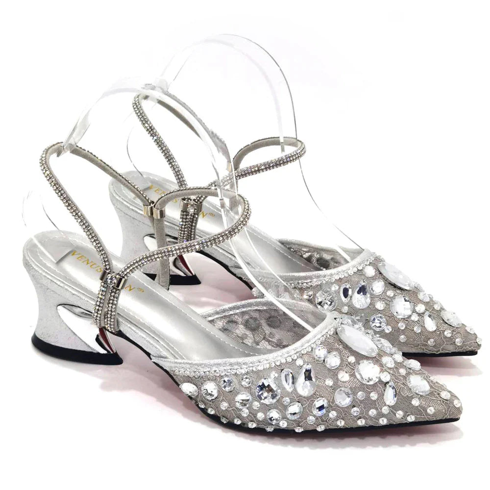 New Italian Design Noble Dual-Purpose Three-Dimensional Bag And Ladies Heel Shoes Shiny Material For Nigeria Wedding Party