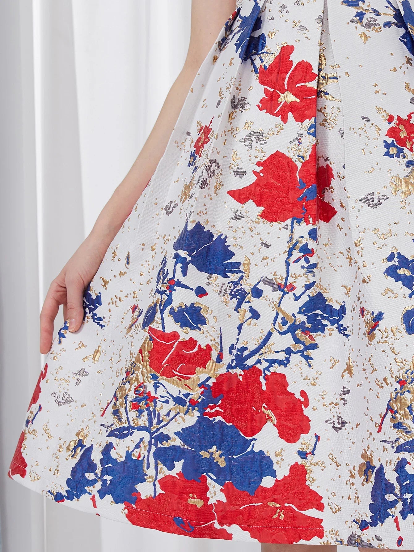 Women Elegant Fashion Flower Jacquard Dress Lady Clothing 2024 New Summer Ball Gowns Party Dresses Vestidos