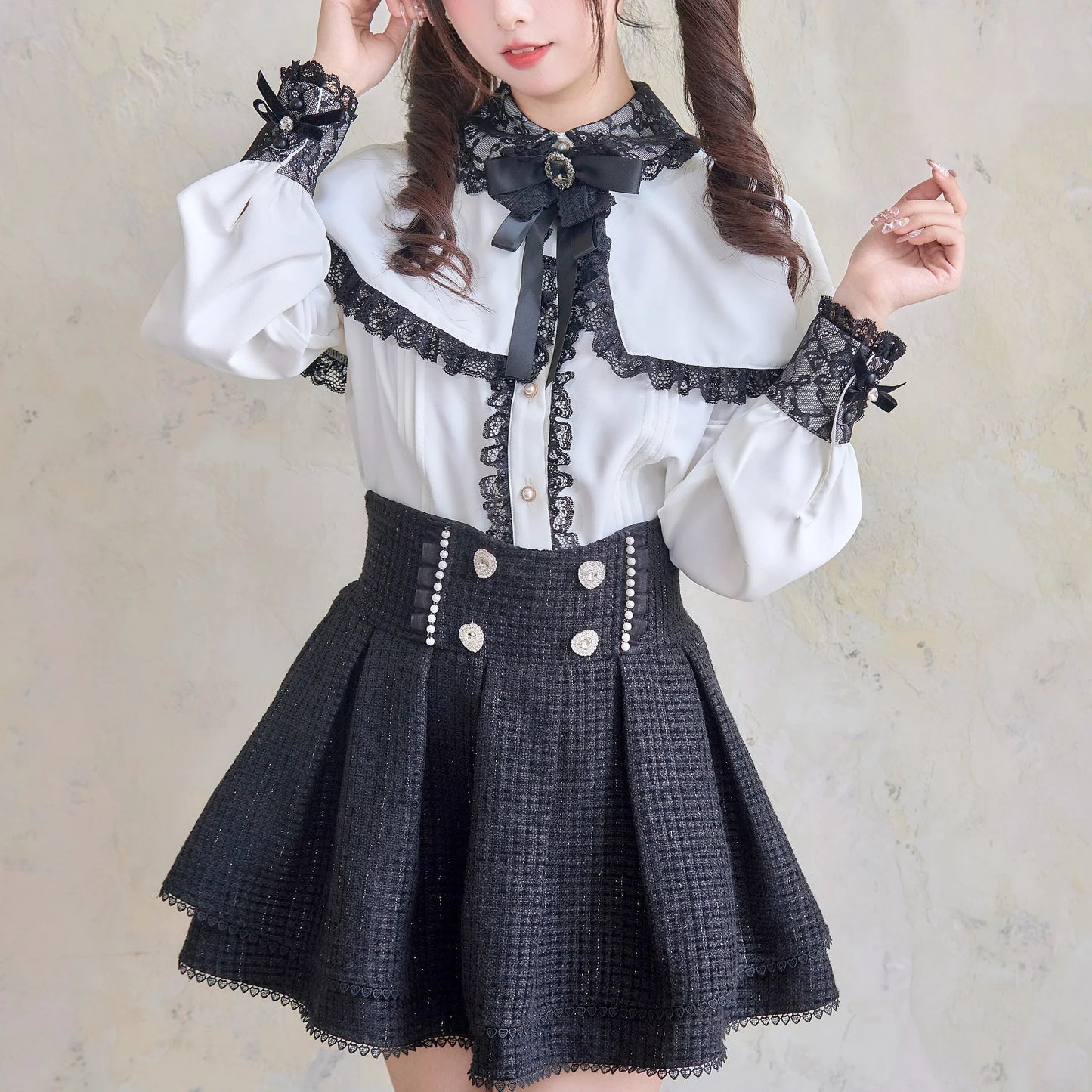 Japanese Sweet Girls Tweed Short Skirt 2025 Spring New Original Mine Series Mass Production Bud Suit High Waist Y2k Lolita Skirt