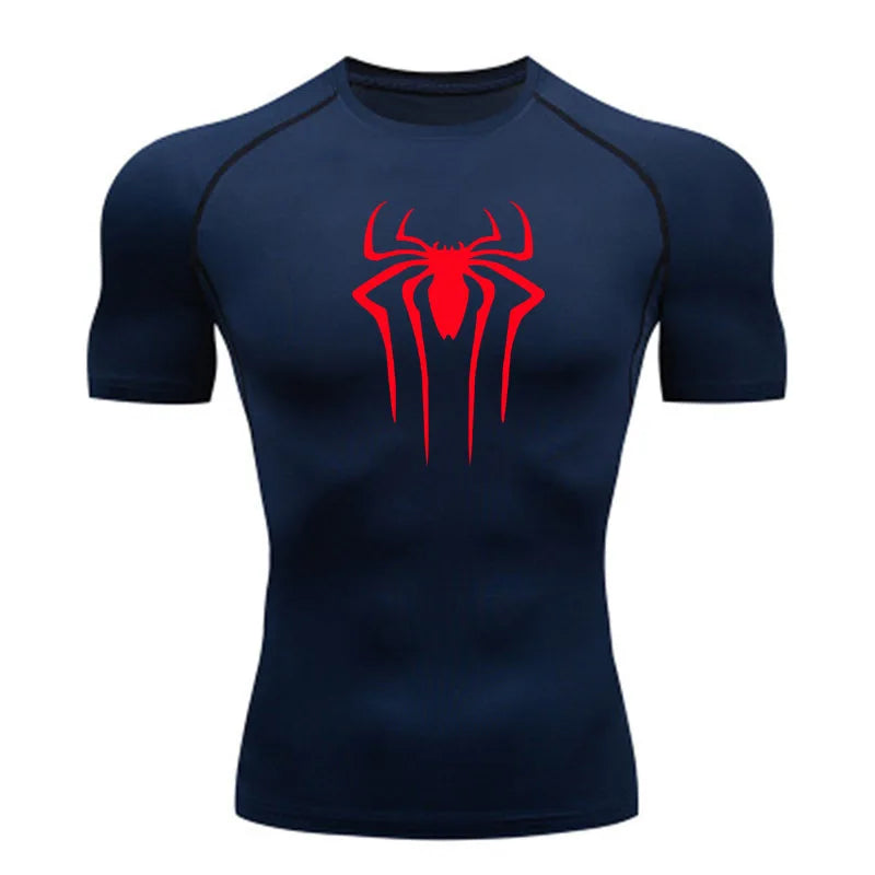 Nova Camiseta de Compressão Masculina Fitness Academia Super Herói Esporte Corrida Camisa Rashguard Tops Secagem Rápida Manga Curta Para Homens