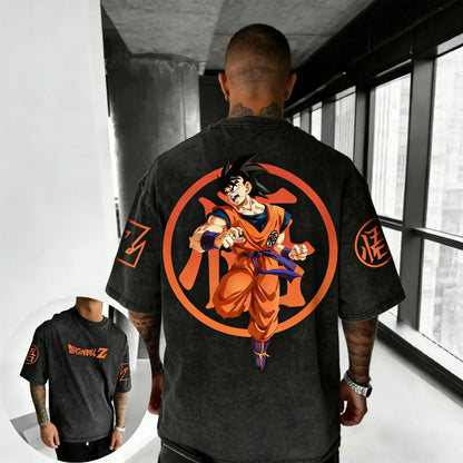Oversized Cotton T-shirt Summer Printed Men's Street Hip Hop Loose Casual Short Sleeve Top