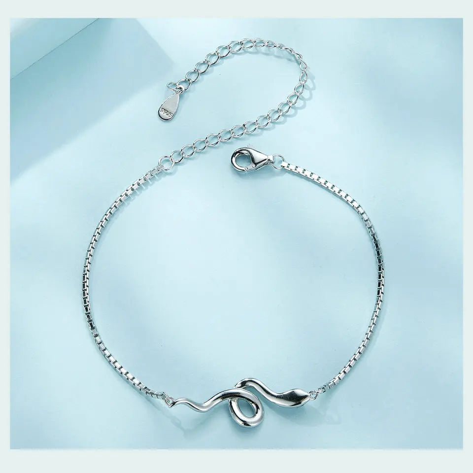 925 Sterling Silver Luxury Spirit Snake Bracelet Lobster Clasp Chain Pave Setting CZ for Women Trendy Fine Jewelry