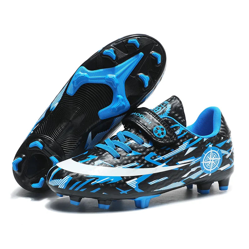 Hot Child Football Boots Outdoor Trainers Soccer Shoes For Kids Boys Hook Loop Football Sneakers Cleats Futsal Shoes Children