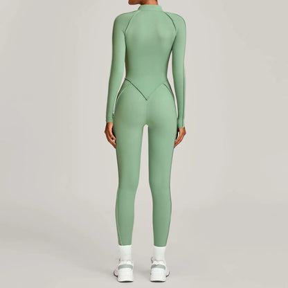 Zipper Short-sleeved Yoga Sports Fitness Jumpsuits Sets Without Chest Pad Tight Bodysuits Shorts Gym Workout Clothes for Women