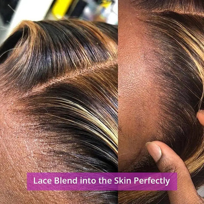 13x4 13x6 HD Highlight Lace Frontal Wigs For Women Honey Blonde Brazilian Glueless Ombre Straight Lace Front Wig Remy Human Hair