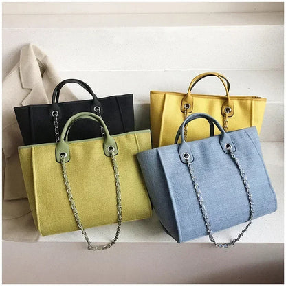 Fashion Make Up Designer Big Women's 2025 New Korean Fashion Casual Large Capacity Shoulder Crossbody Chain Tote Bag