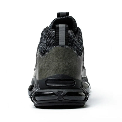 Rotating Button Protective Safety Shoes Men Steel Toe Sneakers Air Cushion Work Shoes Man Puncture Proof Work Safety Boots