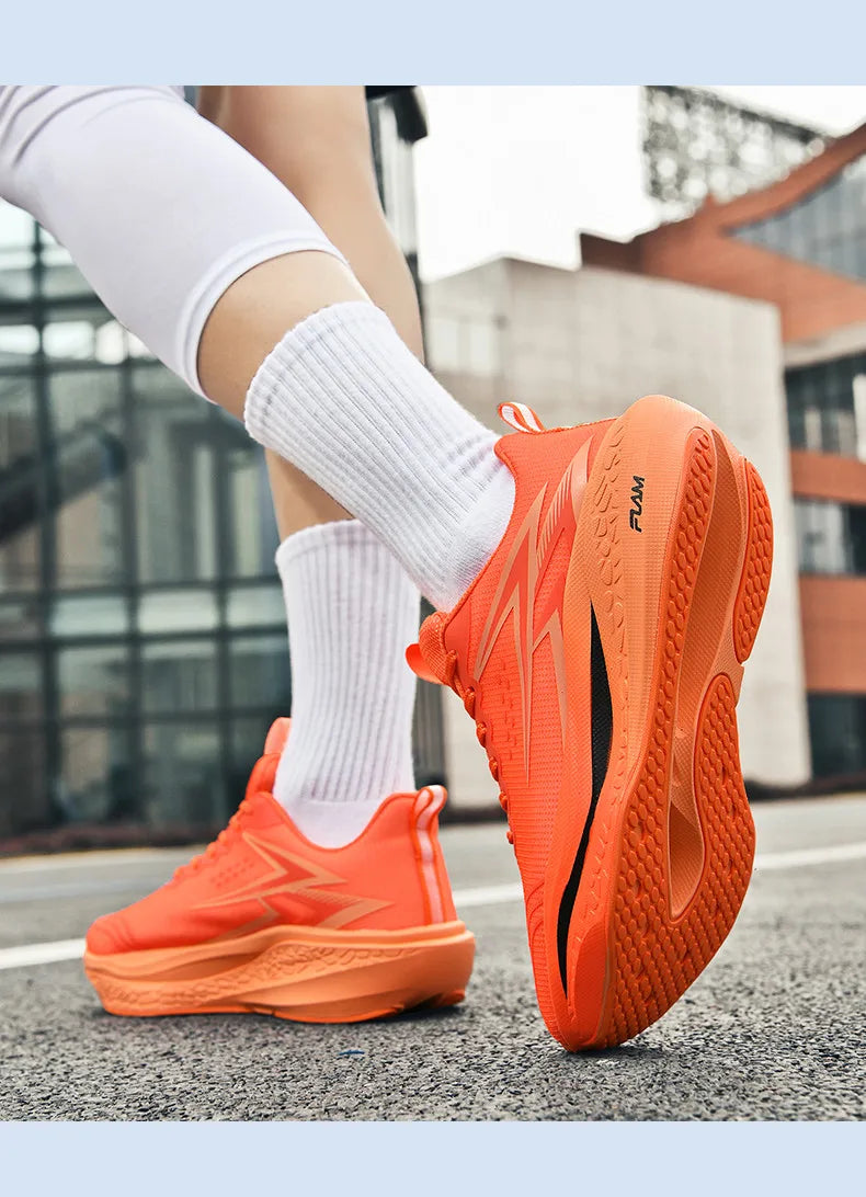 Tênis de Corrida Masculino Tênis Esportivo Especializado para Maratona Respirável Leve com Placa de Carbono Tênis Esportivo Feminino Moderno Feminino