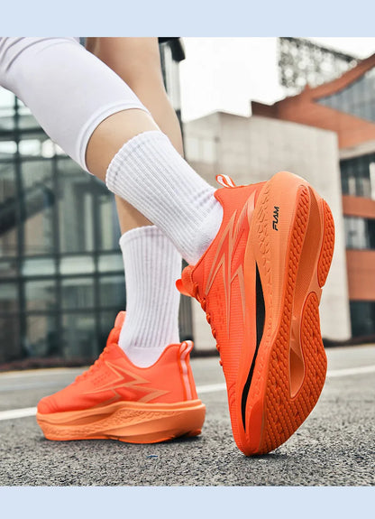 Tênis de Corrida Masculino Tênis Esportivo Especializado para Maratona Respirável Leve com Placa de Carbono Tênis Esportivo Feminino Moderno Feminino
