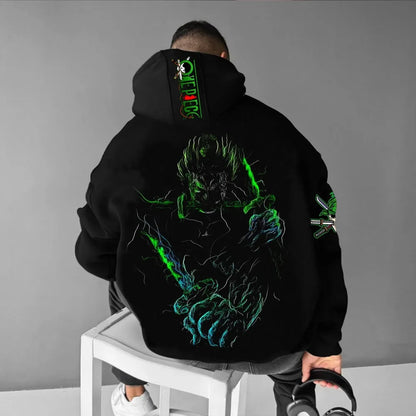 Men's Hoodie Sweater Roronoa Zoro Japanese Anime Summer Autumn Boys Children's Long Sleeve Pullover Parent-Child Wear