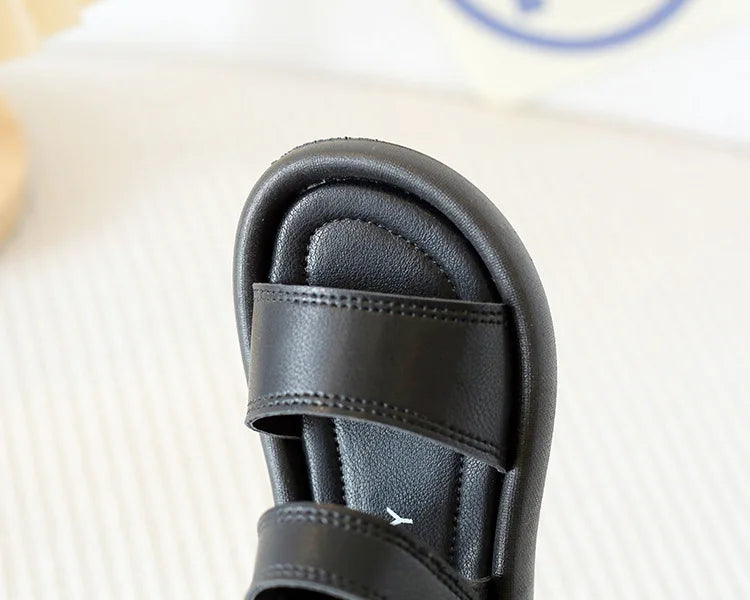 New Children Summer Sandals Boys Girls Fashion Pure Color Hook Sandals Baby Soft Breathable Shoes Kids Summer Beach Sandals