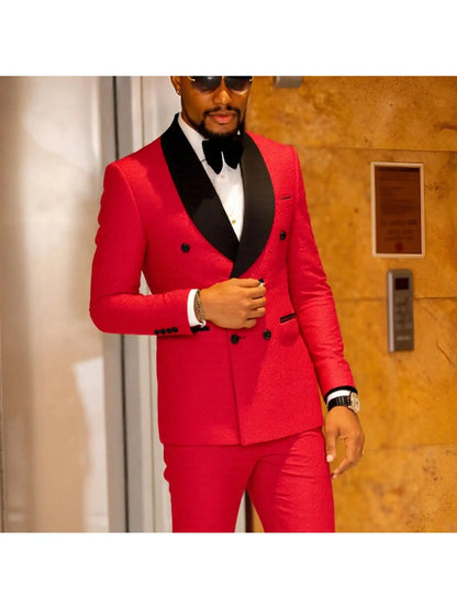 Men's 2 Piece Slim Fit Floral Tuxedo Suit Paisley Peak Lapel One Button Single Breasted Suit Jacket Pants Set