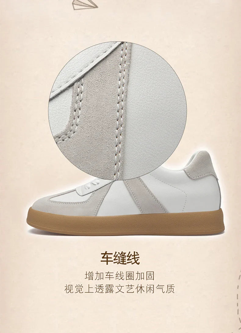 Invisible Height-Increasing Shoes 8cm German Training Shoes for Men, Summer Breathable Casual Sneakers, Genuine Leather Retro Versatile Forrest Gump Shoes 6cm