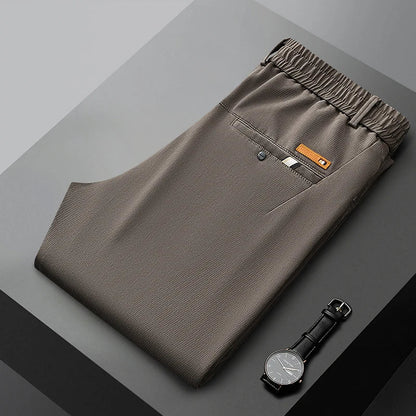 Business Straight Men's Pants Fashion Comfortable Brand Lyocell Soft Trousers Classic Simple Regular Solid Color Slim Pants