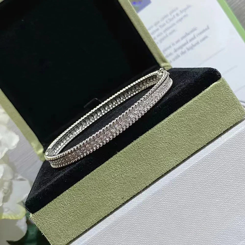 2mm  Certified Full Moissanite Diamond Bangle 100% 925 Sterling Silver Plated 18K Gold Bracelet Luxury Fine Jewelry for Women