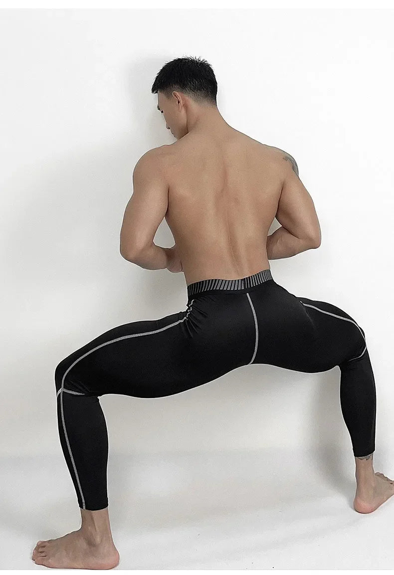 Men Sports Compression Tight Leggings Muscle Training Workout Bottoms Trousers Jogging Dry Yoga Pants Workout Tracksuit