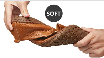 New Summer Breathable Men Loafers Handmade Leather Men's Driving Shoes Luxury Brand Flat Casual Shoes Soft Breathable Men Shoes