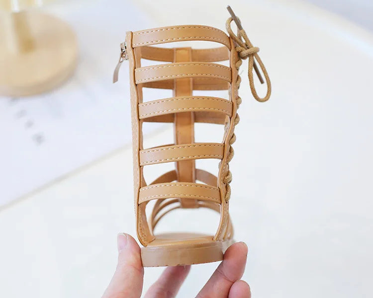 Children Sandals High-top Kids Girls Sandals Baby Sandals High Quality Flat Cut-Outs Beach Sandals