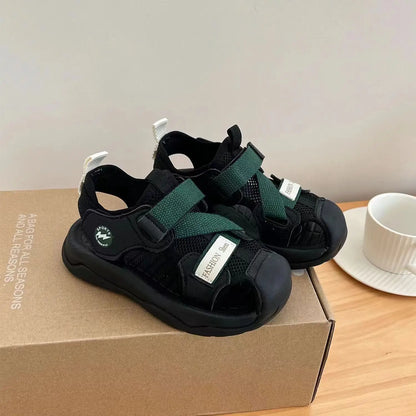 Boys' Sandals Children's Toddler Shoes 1-12 Years Beige Children's Beach Sandals Black Versatile Casual Kids' Sports Sandals