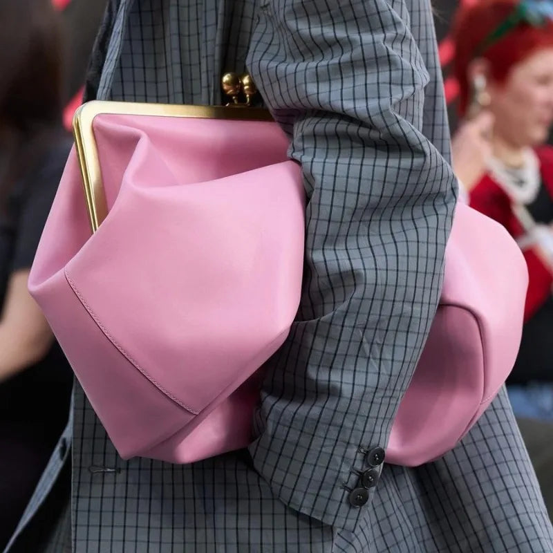 Large Clip Bags For Women Famous Brands Runway Styles Frame Kiss Lock Shell Handbag Classic Fashion Exquisite Trend Shoulder Bag
