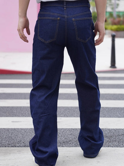 Versatile casual stretch fabric, summer new style men's jeans, classic blue color. On sale with free shipping. In stock.