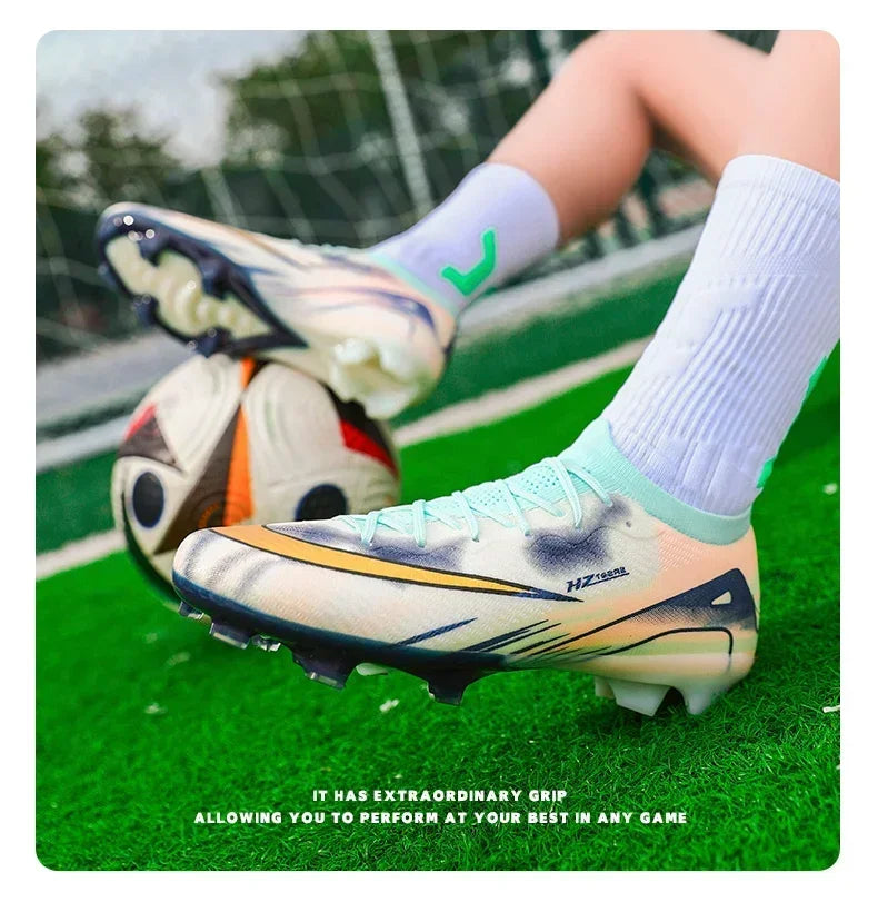 New Men Football Boots Match Indoor Breathable Ultralight Grass Cleats Soccer Shoes Long Spikes Sneakers Training Drop Shipping