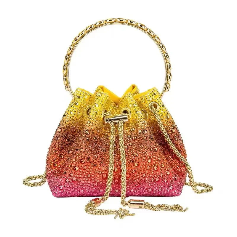 Luxury Designer Women's Handbag Crystal Shiny Rhinestones Diamond Evening Bag Wedding Party Clutch Purse Shoulder Crossbody Bag