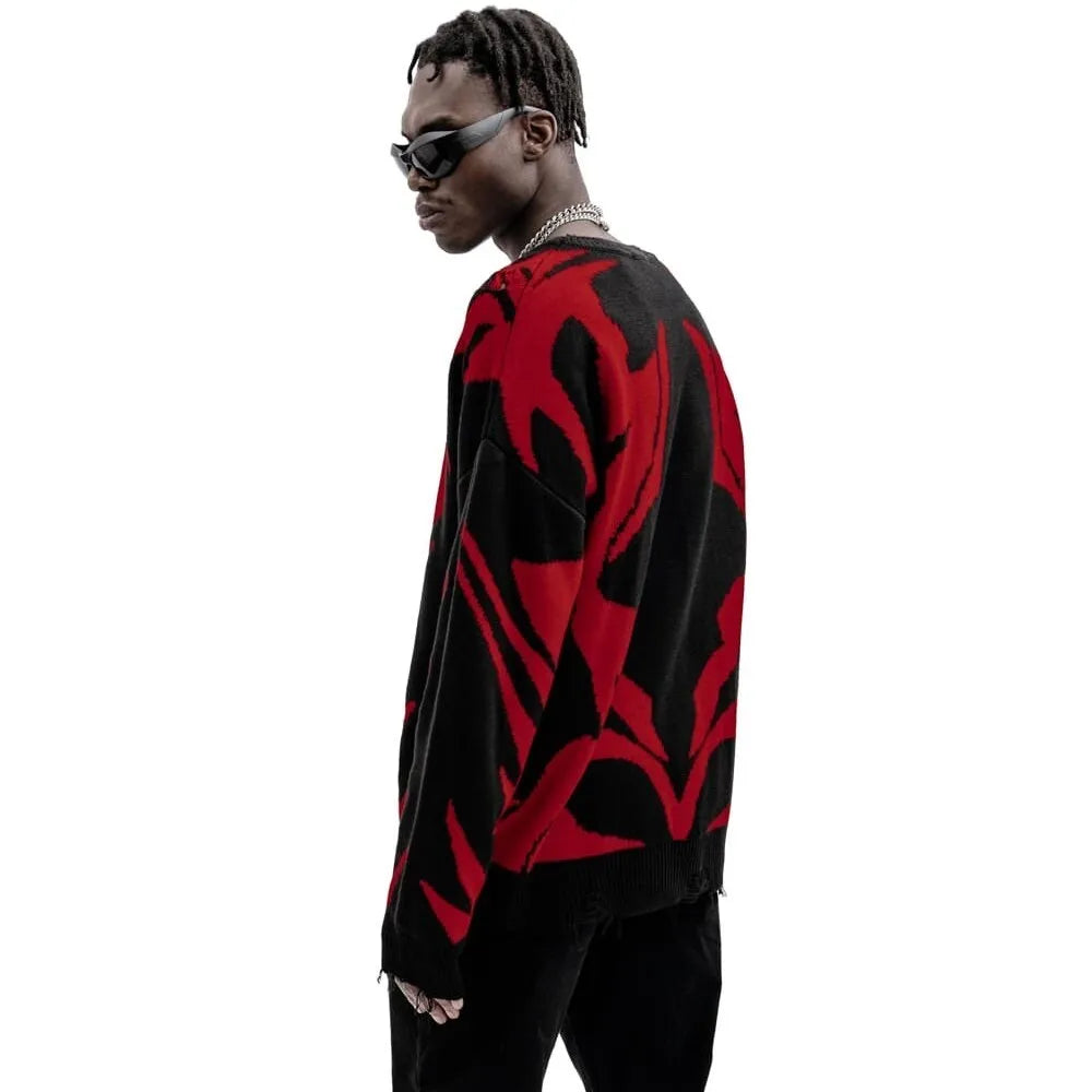 Suéter Gráfico Hip Hop New Order Masculino Inverno Malha Pulôver Mangas Compridas Tops Moda Harajuku Jumper Casaco Y2k Streetwear Roupa