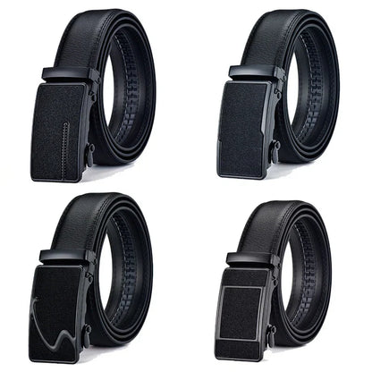 2023 New  cow genuine leather men's belt cowhide strap for male automatic buckle belts for men black buckle belts