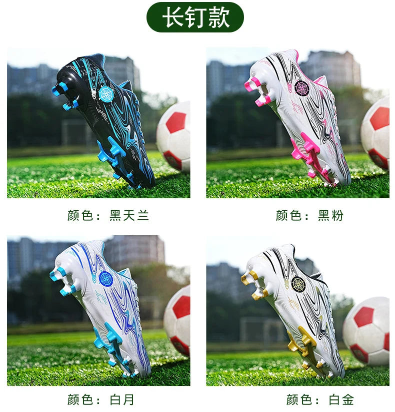 Men's football shoes with long studs for men, women, children, boys, teenagers, sports sneakers, outdoor training shoes