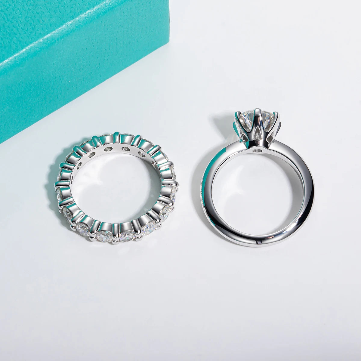 2ct Moissanite Rings Set