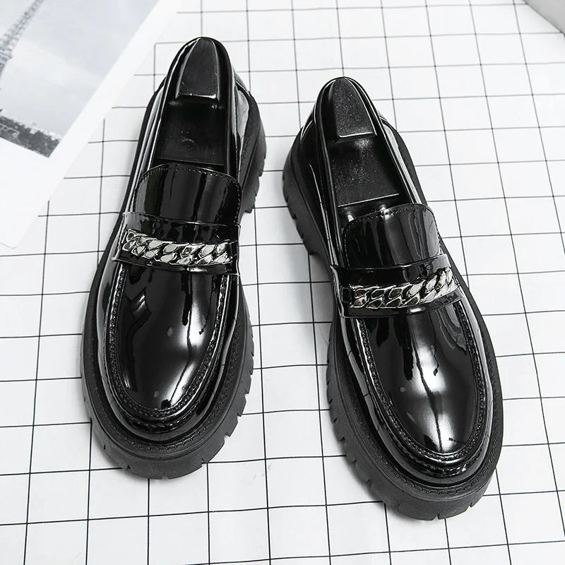 Sapatos Casuais Masculinos de Couro Clássicos – Marrom/Preto, Respiráveis, Tamanhos Europeus 40–48