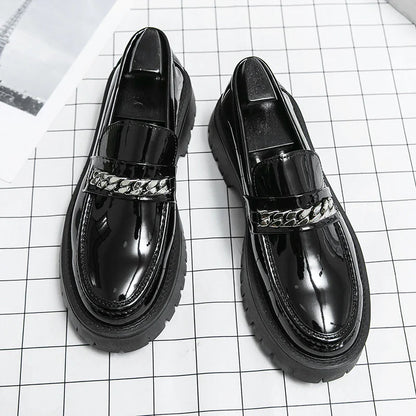 Sapatos Casuais Masculinos de Couro Clássicos – Marrom/Preto, Respiráveis, Tamanhos Europeus 40–48
