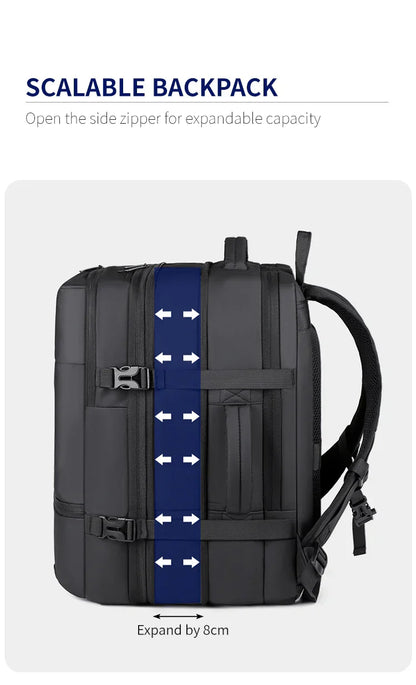 Men's Backpack with Expandable Vacuum Compression, Large Capacity, Dry and Wet Separation, Multifunctional Business Backpack for Short Business Trips