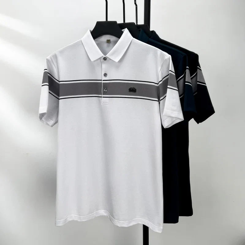 Summer best-selling high-end brand exquisite embroidery men's short sleeve POLO shirts breathable cotton casual business T-shirt