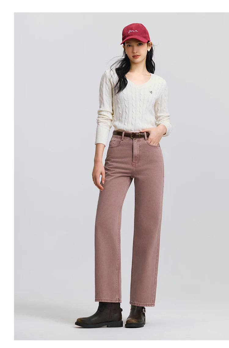 Semir Jeans Women Vintage Long Trousers 2025 New Spring Wide-leg Trousers Comfortable Soft Versatile Trousers