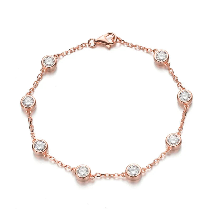 4mm 0.3CT Full Moissanite Tennis Bracelets For Women S925 Silver Plated 18K Gold Hand Chain Fine Jewelry with certificate