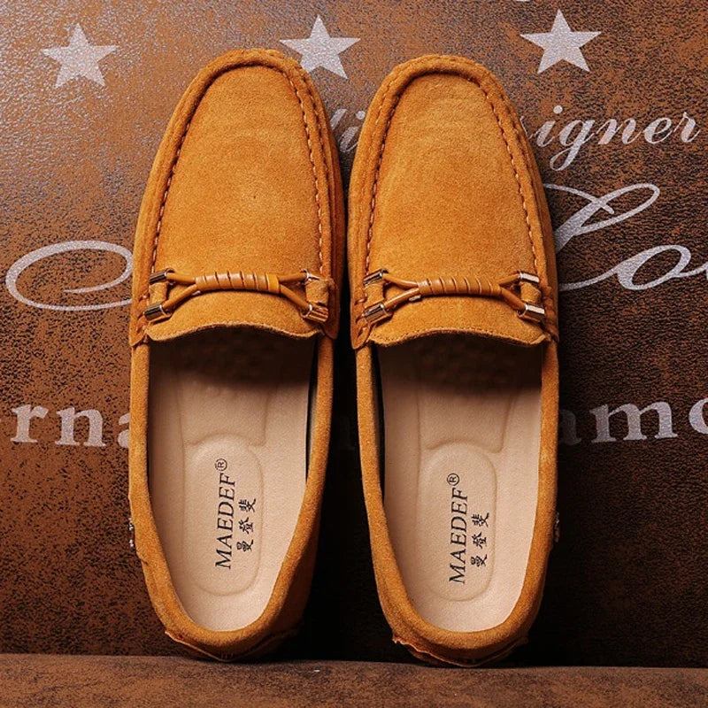 Men's Loafers Soft Lightweight Casual Driving Office Shoes Non Slip Comfortable Suede Loafers for Men Plus Size 48