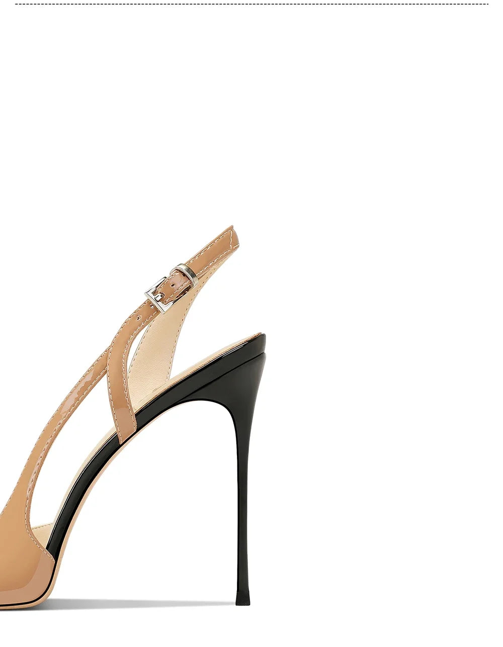 White patent leather design with a high-end and non tiring foot feel. 2025 new pointed and slim heeled high heels for women