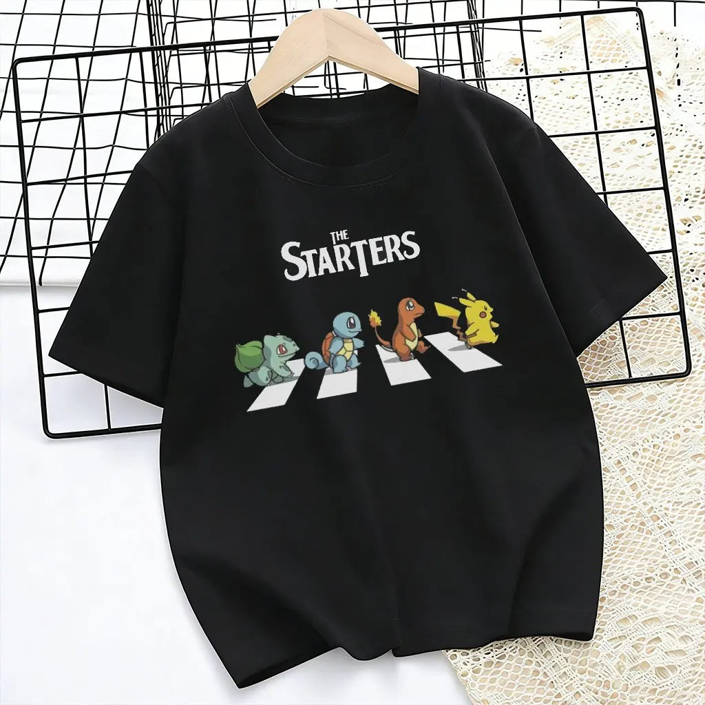 Children's T-shirt Man Women Cotton Casual Short Sleeve Tee Parent-child Clothing 2026 Y2k Summer Fashion Streetwear