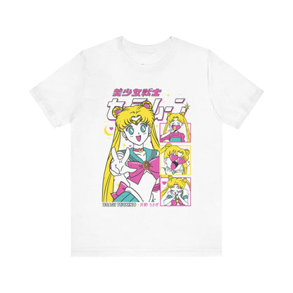 Sailor Moon Retro 90s Anime Graphic T Shirt Summer Cotton Men Women Tee Streetwear Casual Trend Short Sleeve Couple Hip Hop Top