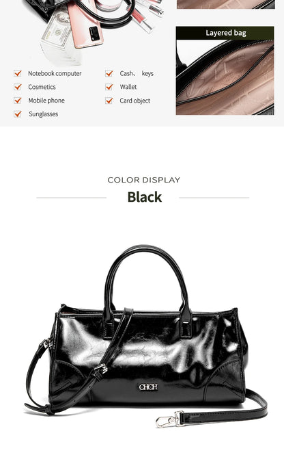 Women's Shoulder Bag New Black Marble Pattern Stick Bag Detachable Shoulder Strap