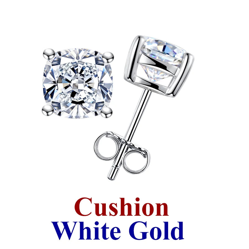 0.5-2ct Moissanite Diamond Stud Earrings for Women Original 925 Sterling Silver Lady's Moissanite Earring New 2026
