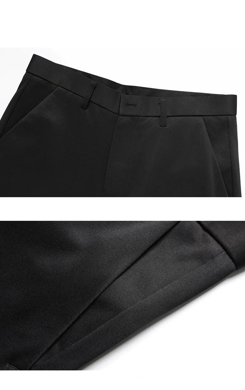 3 PCS Men's Straight Leg Stretch Suit Pants, Business Casual Trousers Combo, Lightweight Breathable All-Season Pants for Men