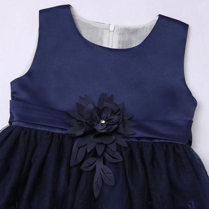 Europe and the United States cross-border new sleeveless undershirt embroidered princess dress girls flowers mesh dress flower