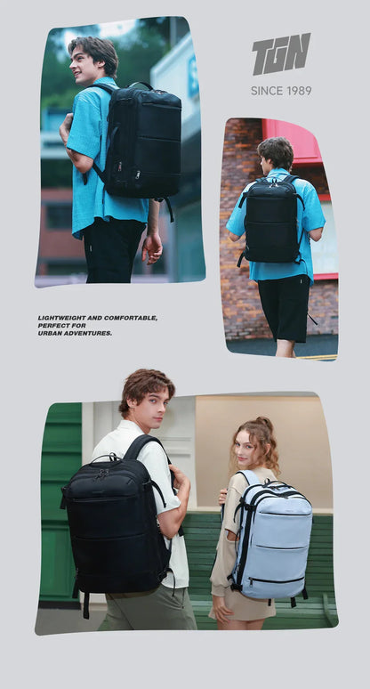 Vacuum Compression Backpacks Men Travel Backpack Expandable USB Bag Large Capacity 17 Laptop Bags For Schoo Cabin Bags