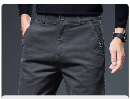 Spring Autumn Male Casual Pants Korean Mens Clothing Business Straight Work Trousers Solid Color Classic Versatile Man Pants